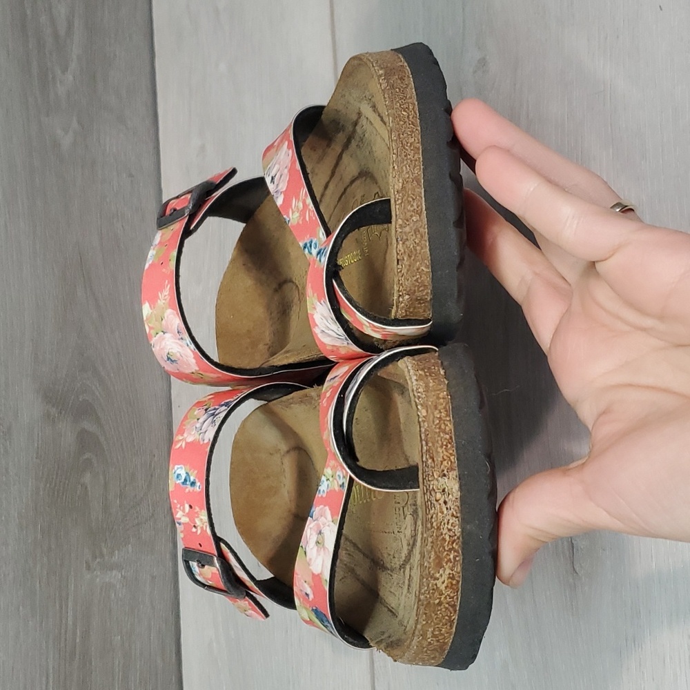 Sold Birkenstock Papillio Loop Toe Floral Leather Sandals Flats shoes sz 39/8 - Picture 5 of 11